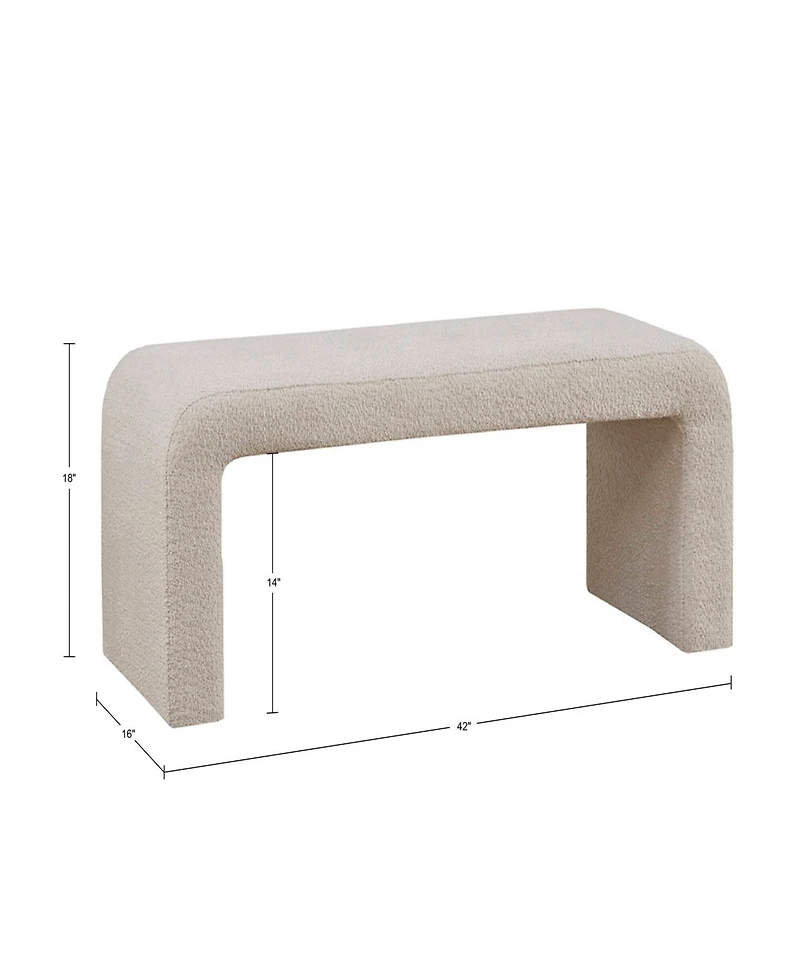 Ink+Ivy 42" Wood Steve Wide Boucle Waterfall Bench
