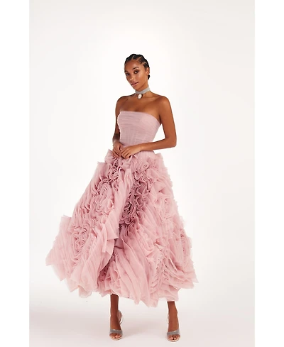 Milla Women's Dramatically Flowered Tulle Dress