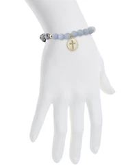 Unwritten Multi Color Matte Stone Cross Stretch Bracelet