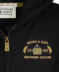 Scotch & Soda Big Boys Graphic Fleece Zip Up Hoodie