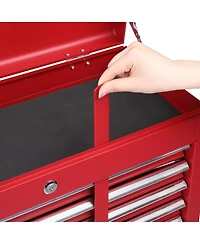 Slickblue Heavy-Duty Steel Tool Cart Cabinet with 5 Lockable Drawers - 330lb Capacity in Red for Secure Storage