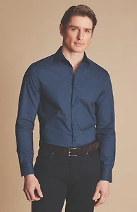 Charles Tyrwhitt Men's Slim Fit Semi-Cutaway Collar Non-Iron Floral Geo Print Shirt