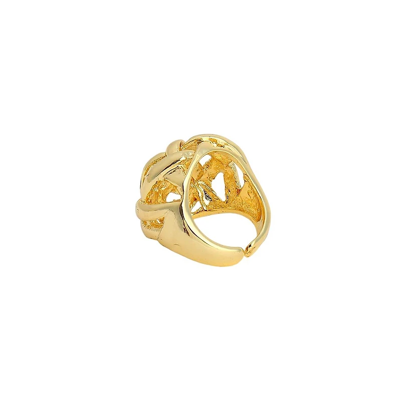 Sohi Women's The Basket Weave Statement Ring