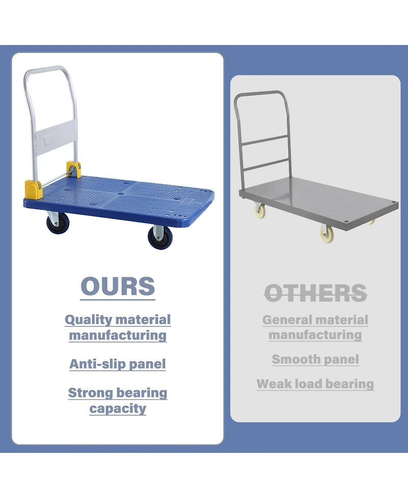 Flynama Foldable Push Hand Cart