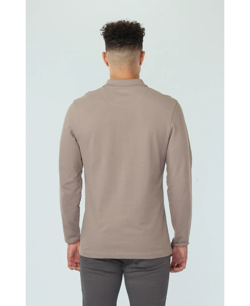 Vustra Men's Driftwood Long Sleeve Polo