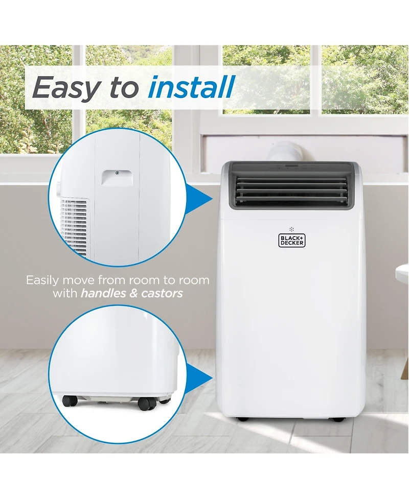Black+Decker Portable Air Conditioner, 8,150 Btu Sacc/Cec (12,000 Btu Ashrae 128) for Rooms Up To 550 Sq. Ft.