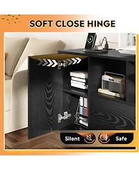 File Cabinet with Charging Station, 1 Drawer Rolling File Cabinet, Locking Filing Cabinet for Home Office
