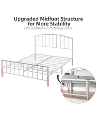 gaomon Queen Platform Bed Frame with Headboard & Footboard, Platform Bed Frame with 4 Storage Drawers