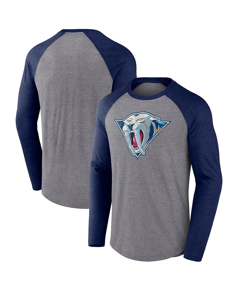 Fanatics Men's Heather Gray Nashville Predators Special Edition Long Sleeve Tri-Blend Raglan T-Shirt