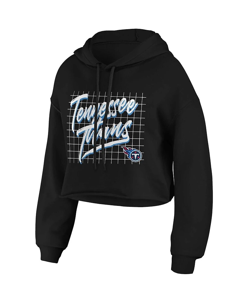 Wear by Erin Andrews Women's Black Tennessee Titans Domestic Cropped Pullover Hoodie