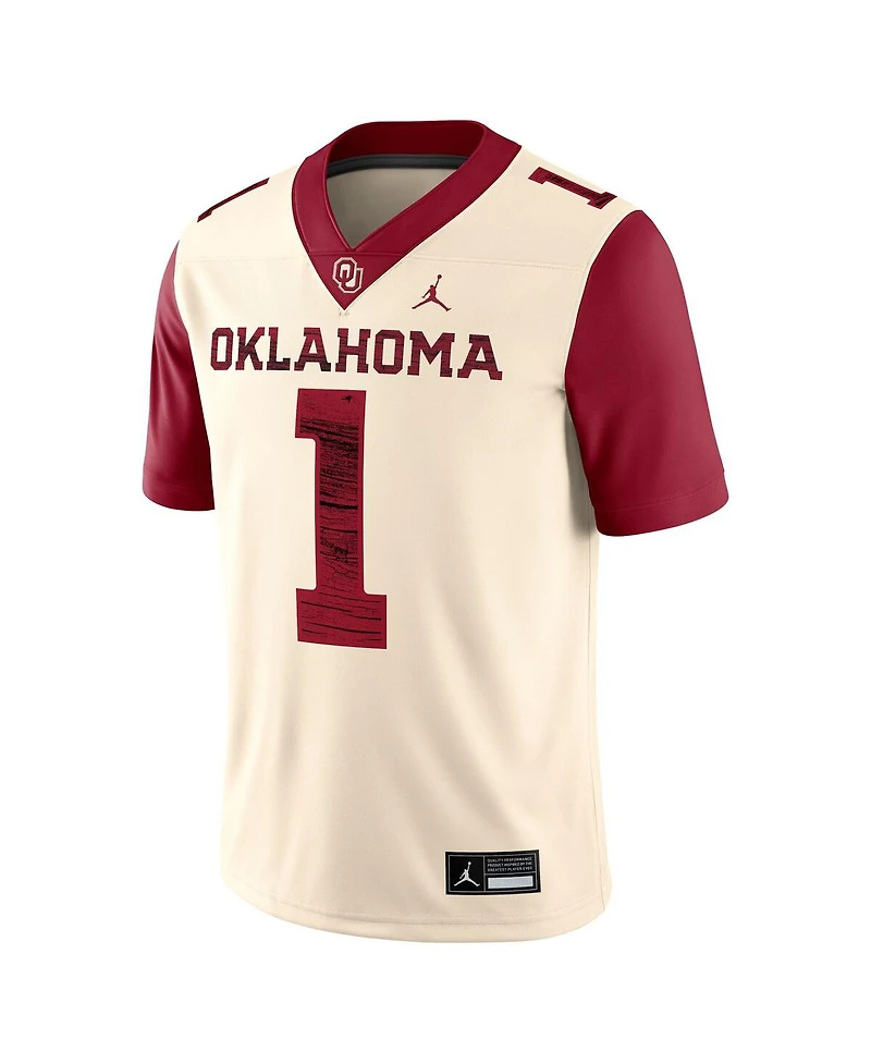Jordan Men's 1 Natural Oklahoma Sooners Alternate Game Jersey