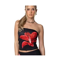 Edikted Womens Tiger Blossom Tube Top