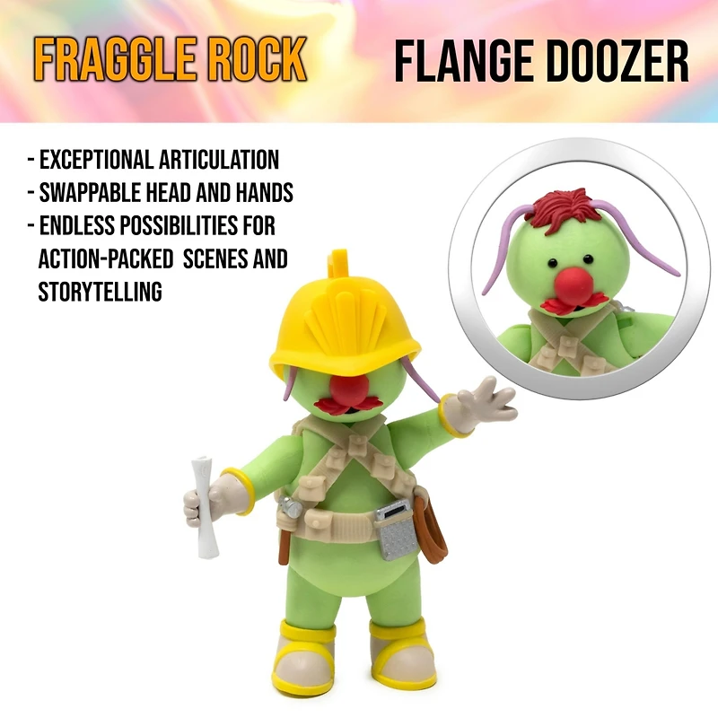 Boss Fight Studio Flange Doozer, Fraggle Rock Collectible Action Figure – Highly Articulated Figurine with Accessories Including Removable Hard