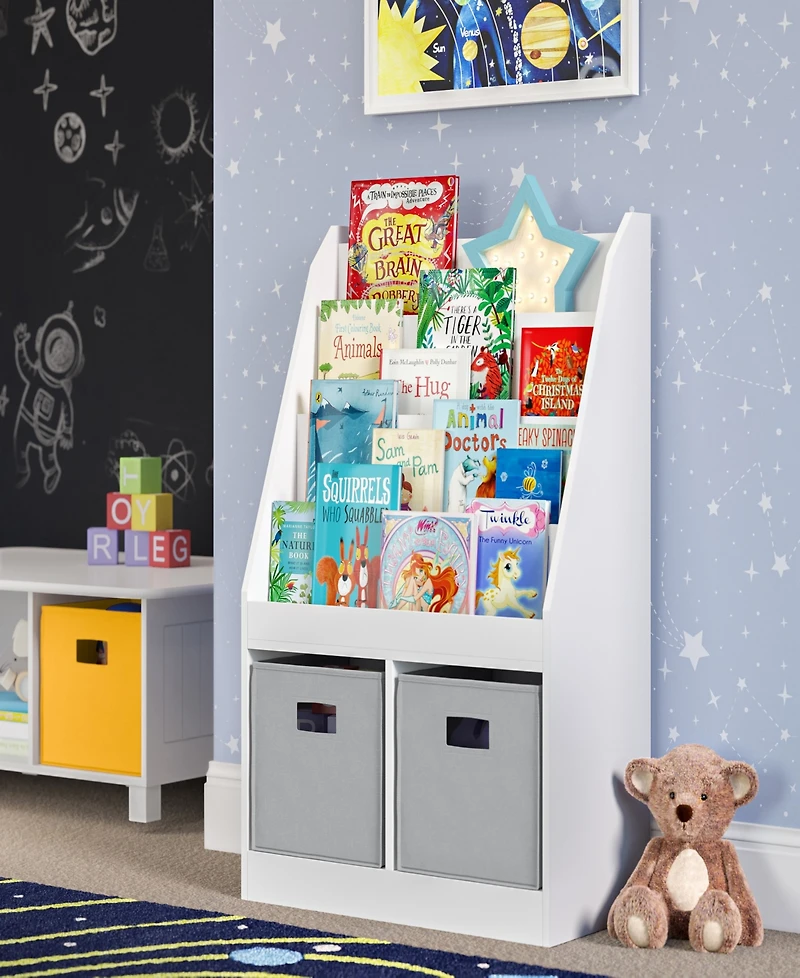 Kids Book Rack with 2 Cubbies