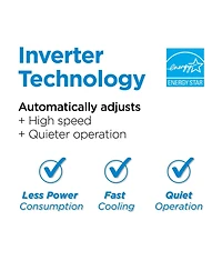 Black+Decker 10,000 Btu Inverter Window Air Conditioner Units for Up To 450 Sq. Ft., Energy Star Rated with Remote Control