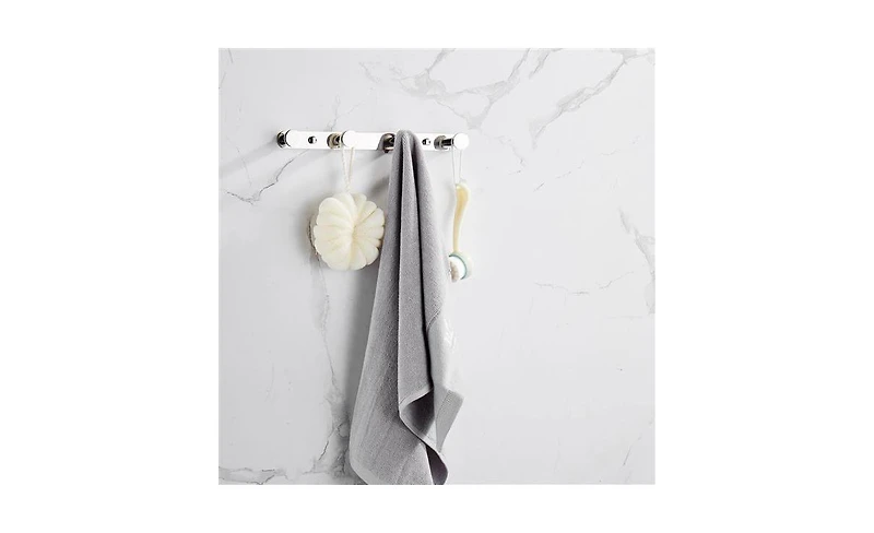 Heavy-Duty 304 Stainless Steel Towel Rack – 4 Hooks for Bathroom Accessories, Robes, and Coats
