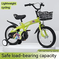 18 inch sporty kids bike with training wheels and stand Adjustable saddle Suitable for aged 5-10 years tall Height 39-49 inches