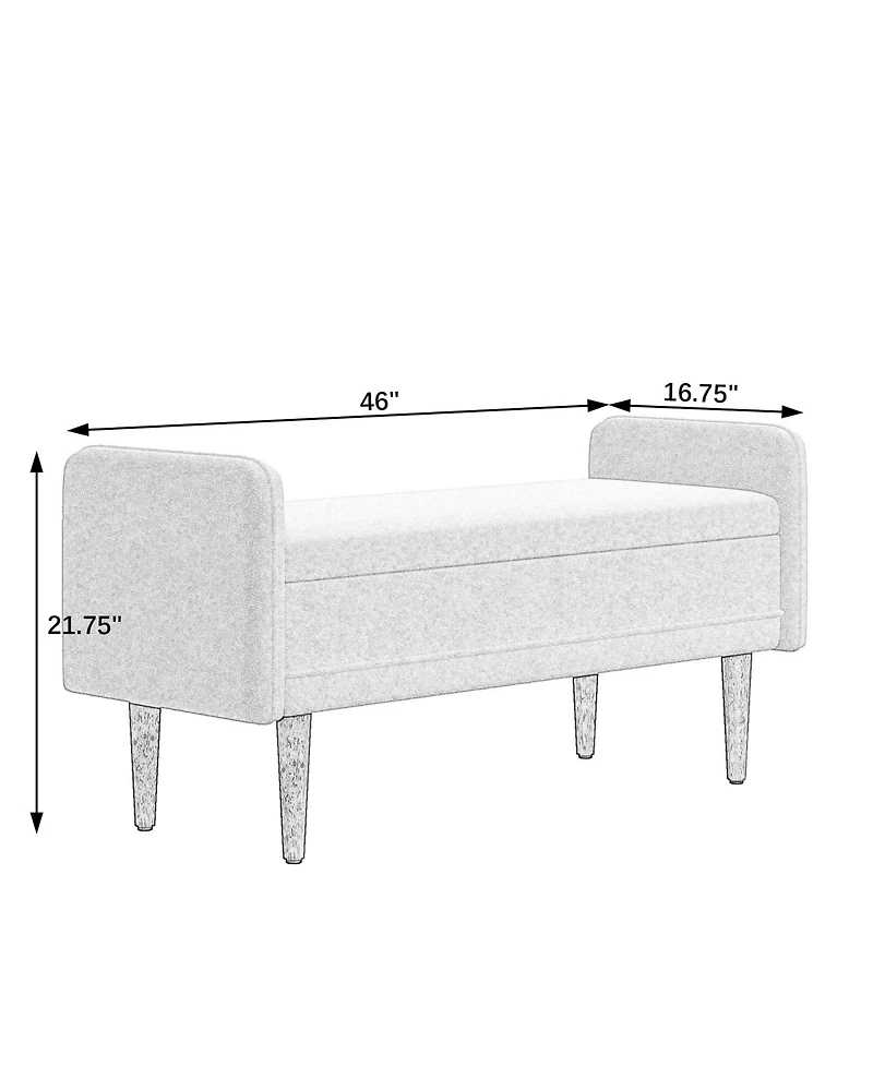 Streamdale Teddy Velvet Storage Stool with Storage
