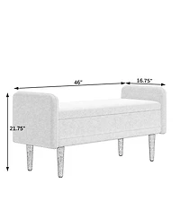 Streamdale Teddy Velvet Storage Stool with Storage