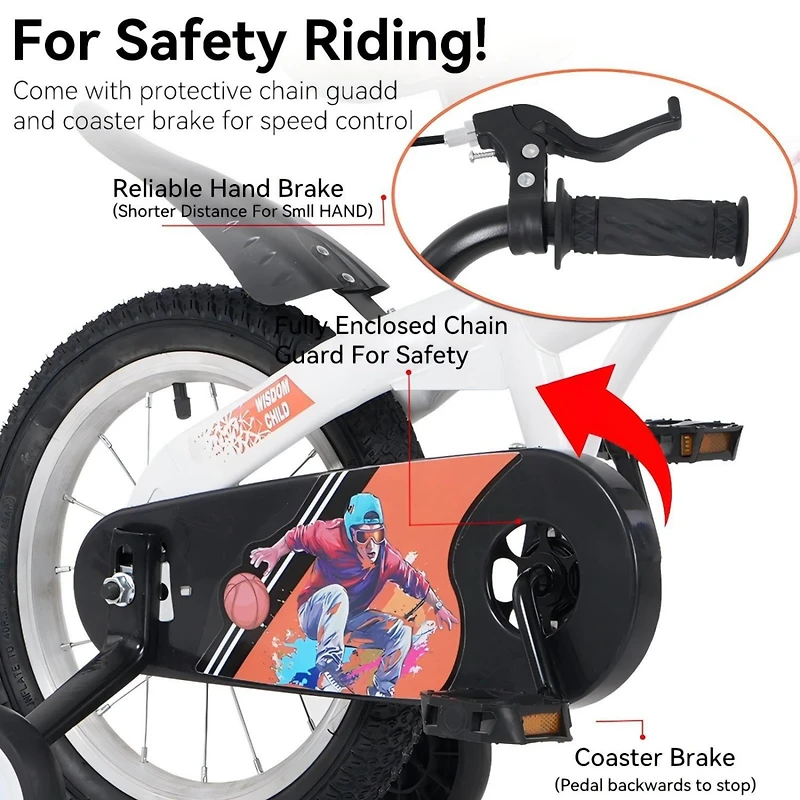 Streamdale 18" Kids Bike w/ Training Wheels and Stand