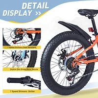 Streamdale Boys'/Girls' 24" Fat Tire Mountain Bike, 7-Speed