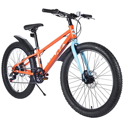 Streamdale Boys'/Girls' 24" Fat Tire Mountain Bike, 7-Speed