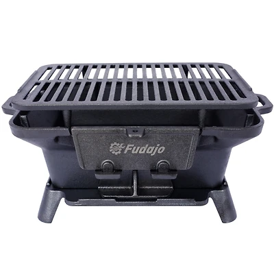 Streamdale Oval Cast Iron Grill Outdoor Charcoal Grill & Skillet