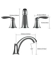 gaomon Bathroom Sink Faucet,Widespread Chrome Bathroom Faucet 3 Hole