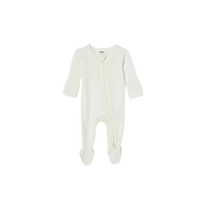 Cotton On Baby Boys Pointelle Zip All One Romper