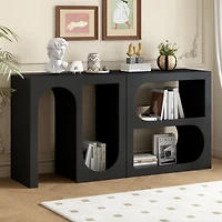 Streamdale Modular Entryway Console Table with Curved and Rectangular Design