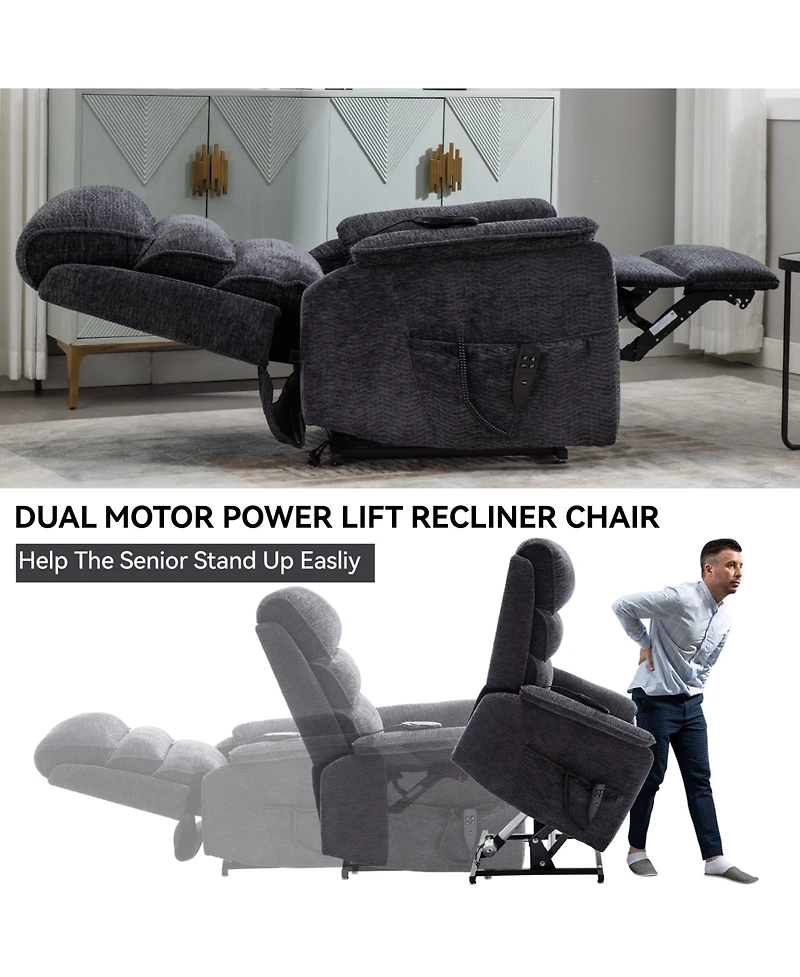 Streamdale Dual Motor Infinite Position Power Lift Recliner with Heat & Massage