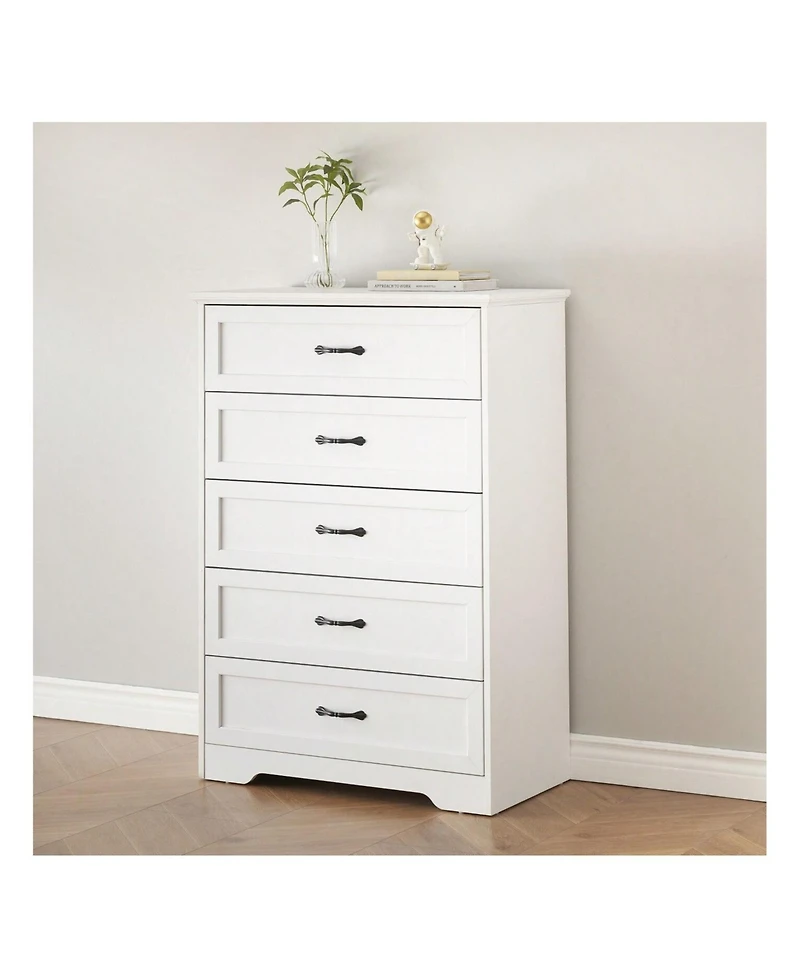 Modern 5 Drawers Dresser, Chest Of Drawers Closet Organizers And Storage Clothes, Modern Dressers For Closet Living Room, Kids Bedroom (5 Drawers Dres