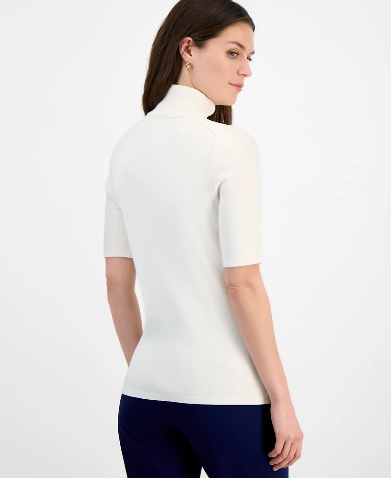 Anne Klein Women's Half-Sleeve Turtleneck Sweater