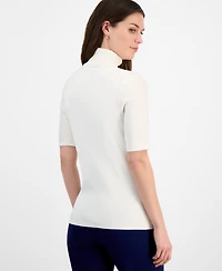 Anne Klein Women's Half-Sleeve Turtleneck Sweater