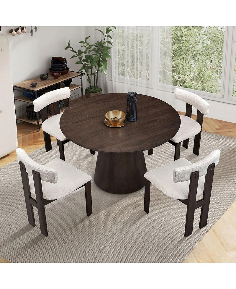 Streamdale Modern Boucle Dining Chairs, Set of 2