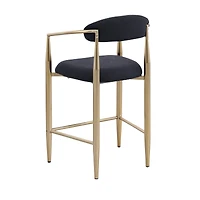 Streamdale Furniture Modern Boucle Bar Stools Set of 2 Modern Upholstered Bar Height Barstools Vintage High Island Chairs with Metal Frame/Back/Arms f