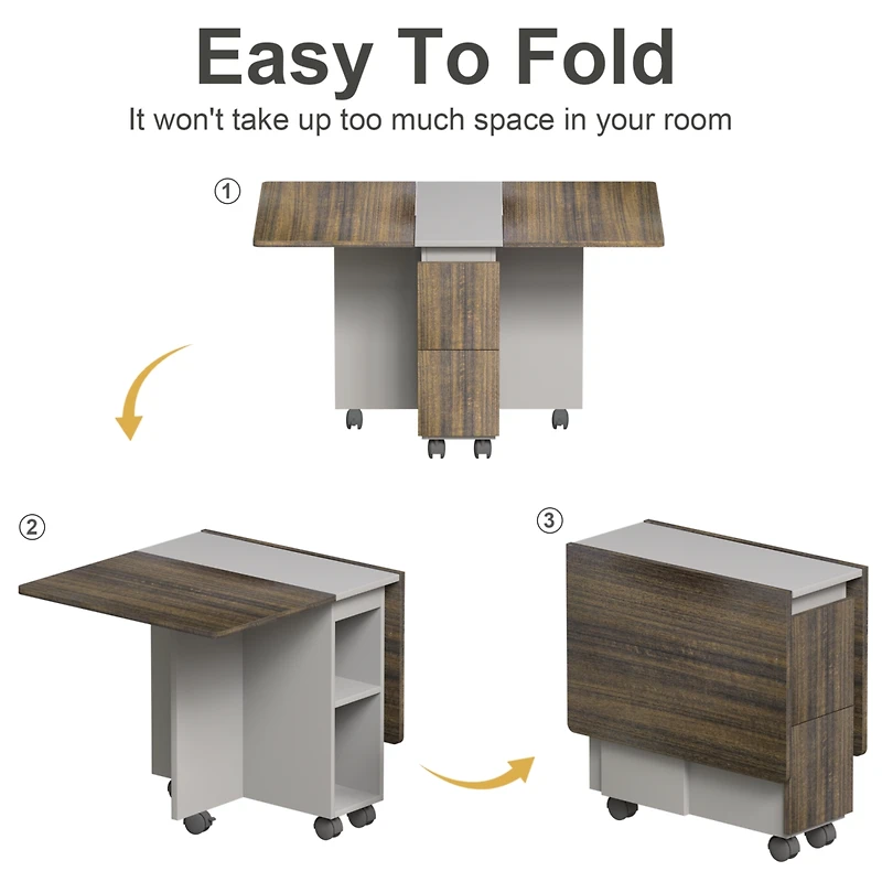Streamdale 5-Piece Extendable Dining Table Set with Storage