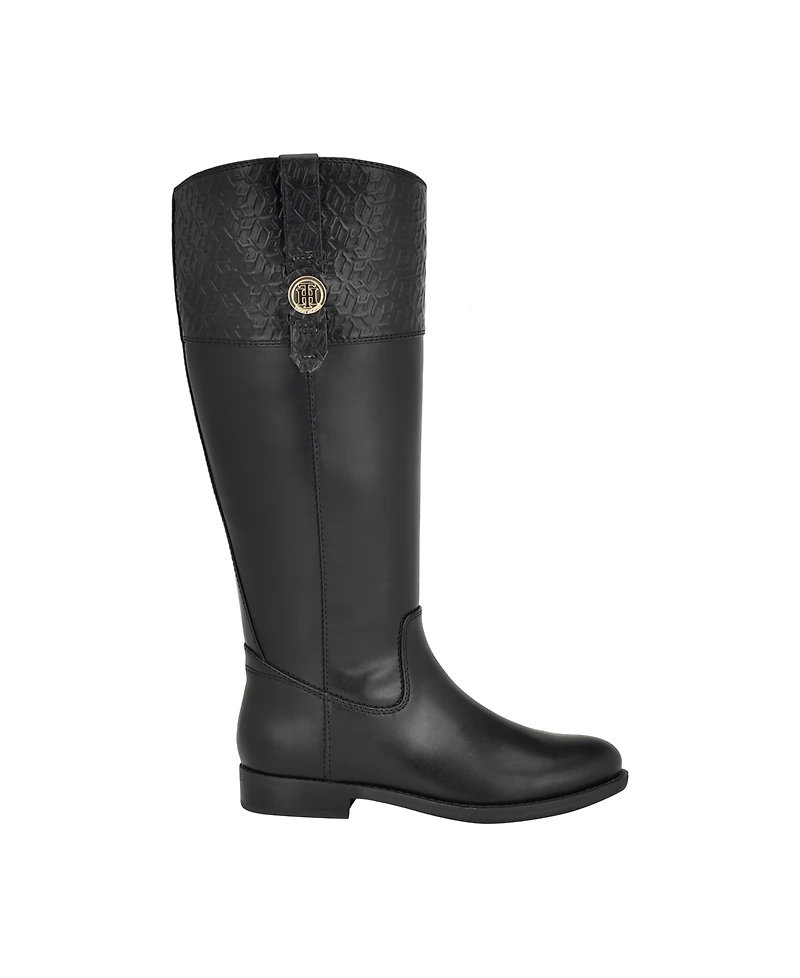 Tommy Hilfiger Women's Shano Wide Calf Riding Round Toe Boots