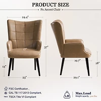 Streamdale Pu Leather Accent Chair (Amber)