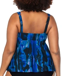 Raisins Curve Trendy Plus Size Straya Printed Underwire Tankini Top