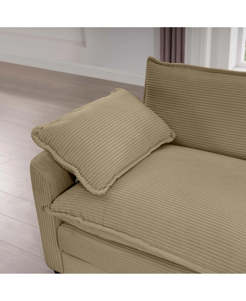 Streamdale Furniture Comfortable Single Chair Deep Seat Sofa With Footstool With One Pillow, Suitable for Living Room and Bedroom, Club Multiple Occas