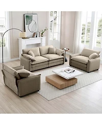 Streamdale Furniture Luxurious and Sophisticated Sofa Set with Soft Cushions and Pillows, Sofa Set for Living Rooms and Clubs as well as Home Theaters