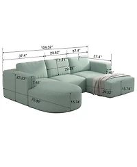 Streamdale Modular Sectional Sofa Set with Chaise and Ottoman