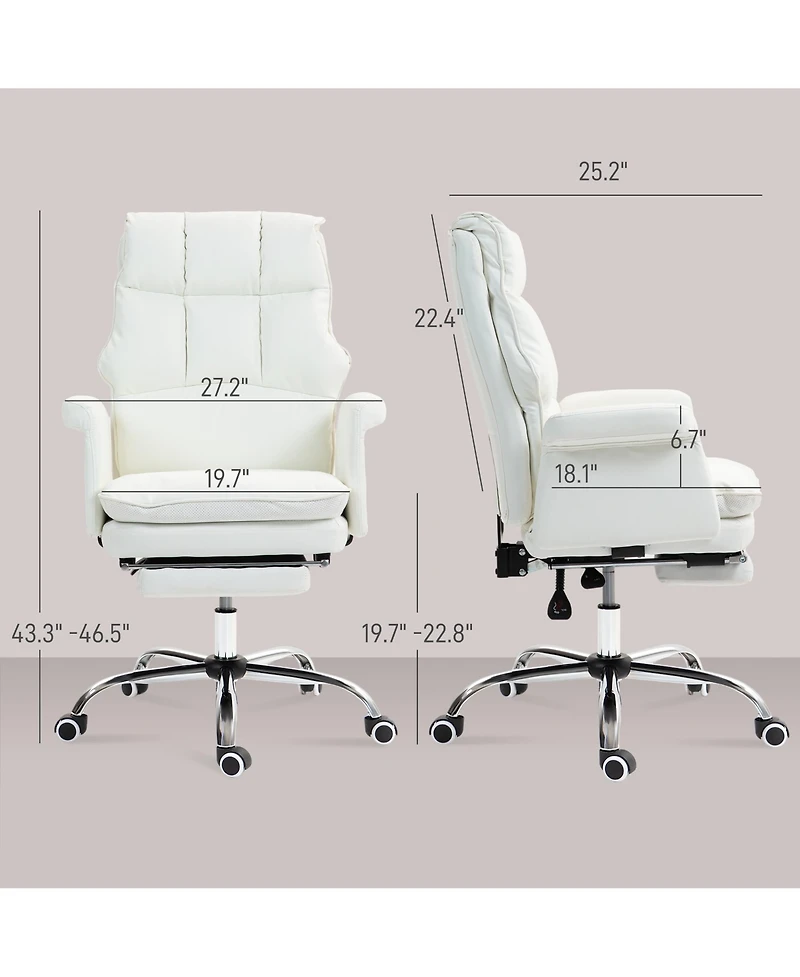Homcom Executive Office Chair with Footrest, Ergonomic, Reclining,