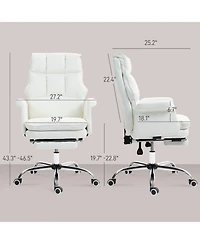 Homcom Executive Office Chair with Footrest, Ergonomic, Reclining,