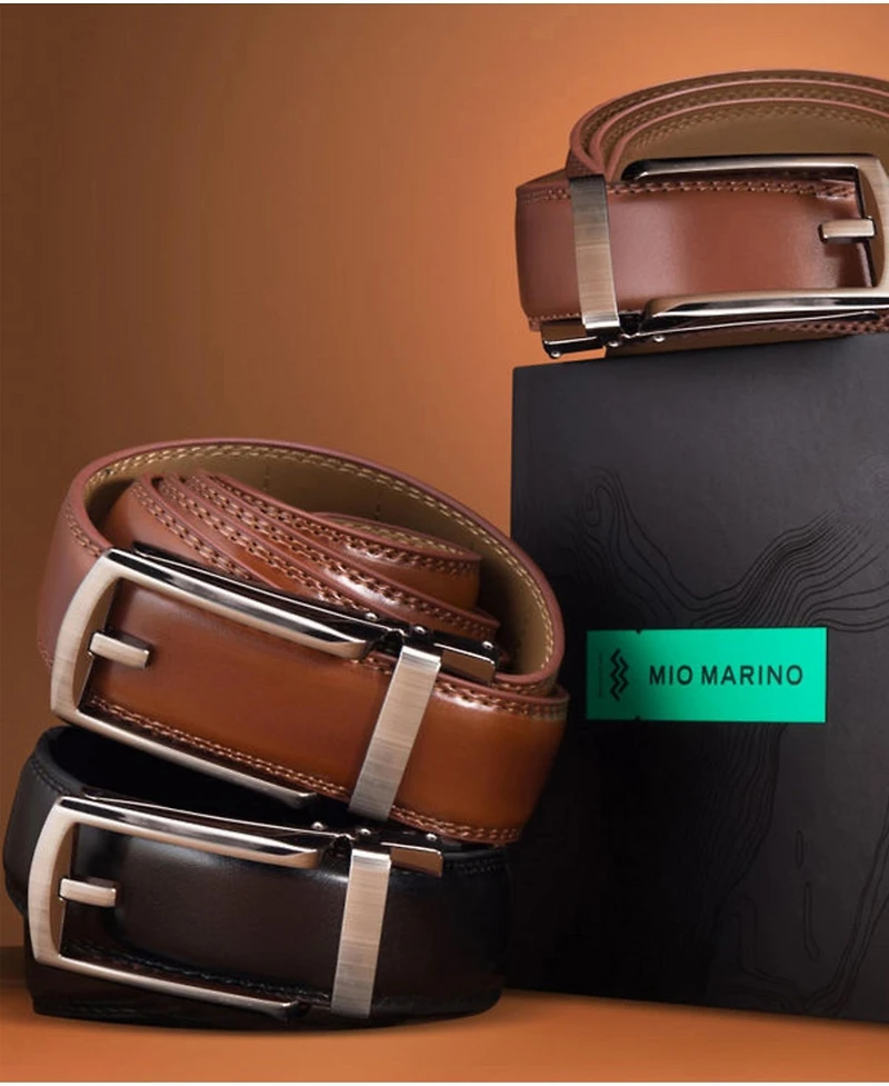Mio Marino Men's Bristle Leather Linxx Ratchet Belt