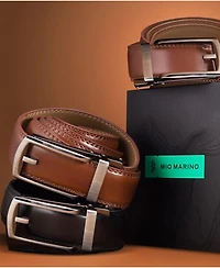 Mio Marino Men's Bristle Leather Linxx Ratchet Belt