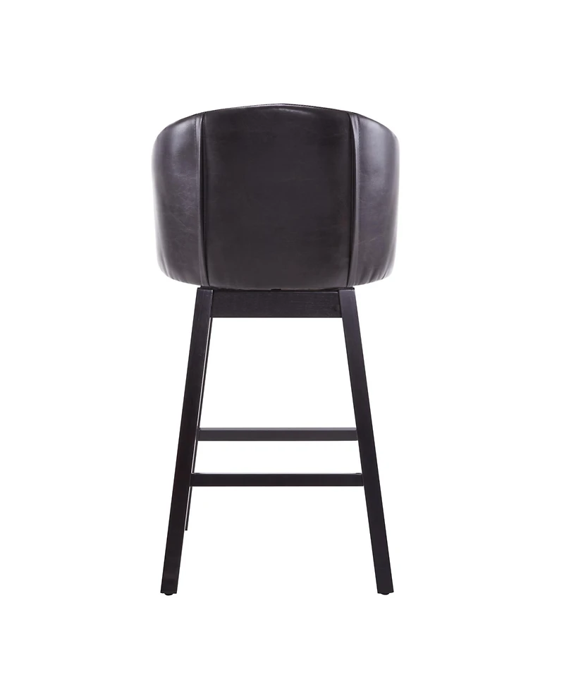 Streamdale Furniture 33.25" Swivel Counter Stools Set of 2, Upholstered Counter Height Bar Stools with Solid Rubber Wood Frame, Backrest, Footres