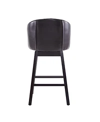 Streamdale Furniture 33.25" Swivel Counter Stools Set of 2, Upholstered Counter Height Bar Stools with Solid Rubber Wood Frame, Backrest, Footres