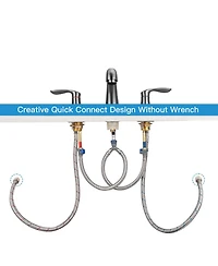 gaomon Bathroom Sink Faucet, Faucet for Bathroom Sink, Widespread Matte Black Bathroom Faucet 3 Hole